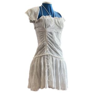 Fairycore / cottagecore beautiful white lace dress with scrunched details